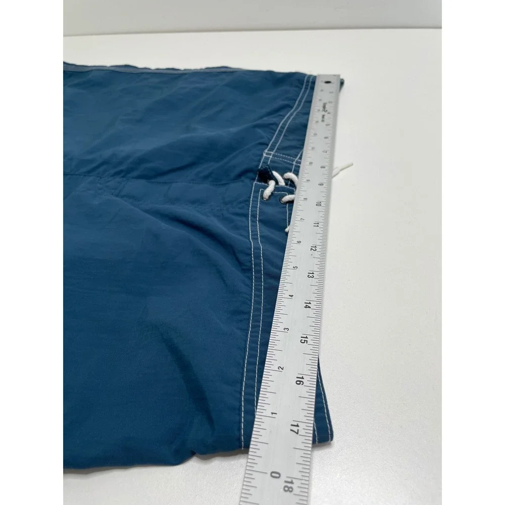 LL Bean Men 36 Blue Nylon Board Shorts Swim Trunks Vacation Paddle Board Fishing